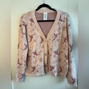Disney Tinkerbell Crop Pink Sweater Top Tink Mauve Cardigan V Neck, 2X
